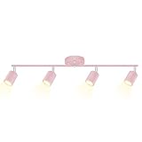 BoostArea LED 4 Light Track Lighting Kit, Pink 4 Way Ceiling Spot Lighting, Flexibly Rotatable Light...
