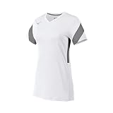 Mizuno Jugend Balboa 6 Volleyballtrikot, kurzärmelig, Weiß/Schade, Größe M