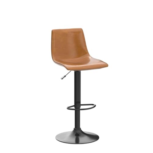 Image of Waleaf Adjustable Bar Stools Set of 2, Modern Faux Leather Swivel Barstools
