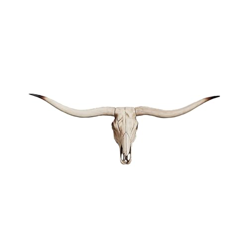 Yebutt Long Horn Bison Bull Skull Wall Decor Environmental Friendly Resin Skull Sculpture Wall Hanging Handmade Farmhouse Decor Wall Sculpture