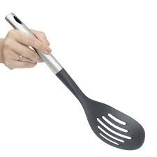 Kit 4 Utensílios em Inox e Nylon - Preto