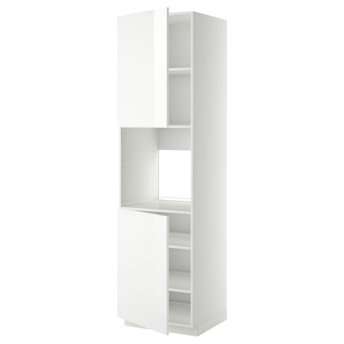 ProTuning HOMEMETOD Horno de cabina alta con 2 puertas/estantes, blanco/Ringhult blanco, 60x60x220 cm