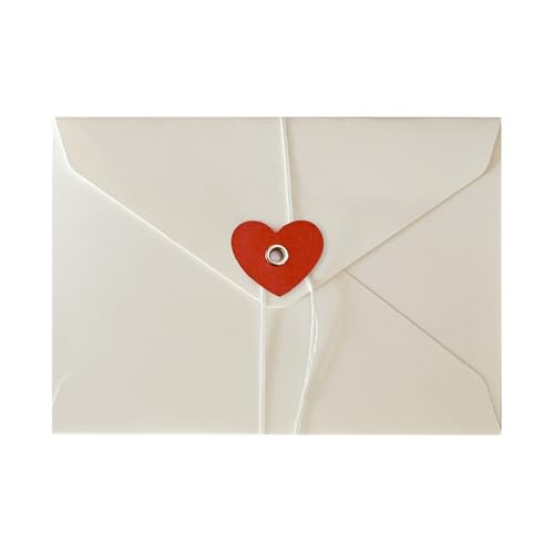 10枚セット ラブ封筒 厚手紙製レタースリーブ 結婚式招待状用 ギフトラッピングカードカバー(White)