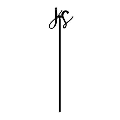 The Cotton & Canvas Co. Personalized Couple Monogram Drink Stirrer Swizzle Stick Party Favors Couples Initials Wedding Engagement Decor Set of 12 Black
