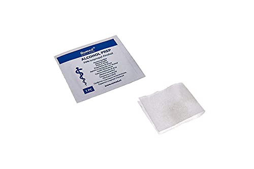 Romed Alkoholtupfer Alkoholpads, 65 x 30 mm 2-lagig, praktisches Set: 5 x 100 = 500 Stück