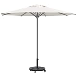 vidaXL Gewogen Betonnen Parasolvoet voor Buiten Rond Ontwerp 13 kg met Wielen Getextureerde Matte Afwerking Stabiliteit Ideaal voor Terrassen en Balkons Houder Zware Standaard Schaduw Tuin