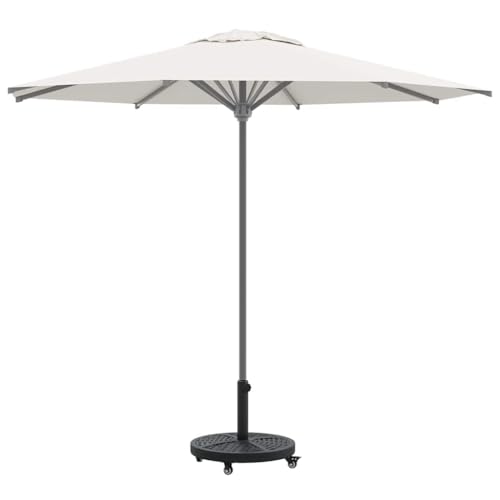 vidaXL Pied de Parasol Art déco Noir Ø 45 x 39,5 cm Fer, Base de Parasol Art Déco, Support de Parapluie Durable, unité de Patio avec Roues, résistant aux intempéries