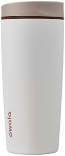 Owala SmoothSip Slider Insulated Stainless Steel Coffee Tumbler, Reusable Iced Coffee Cup, Hot Coffee Travel Mug, BPA Free 590ml, Tan/White (Vanilla Bean) - View 3