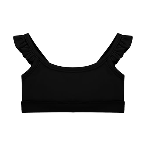 Girls Training Bra Kids Cute Ruffle Sports Bra Workout Yoga Bra Comfort Dance Crop Top Summer Mini Tees 4-12 Years2