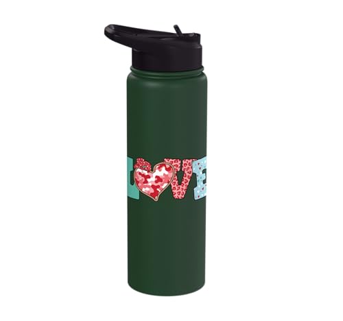 Playful Love Heart Western Romance Illustration Stainless Steel Insulated Water Bottle