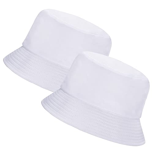 Image of Rosoz 1 & 2 Pack Bucket Hat for Women Men Summer Travel Beach Sun Hat Outdoor Cap Unisex Bucket Hats