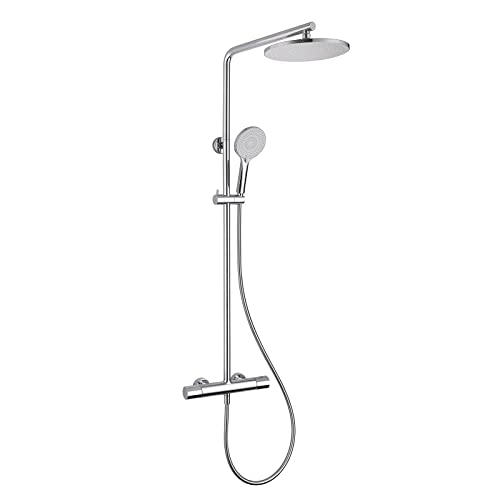 Colonne de douche avec pommeau pluie et douchette 3 modes réglable noir