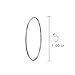 Thin Simple Minimalist Round Shaped Endless Continuous Tube Hoop Earrings For Women Teens .925 Sterling Silver 1 Inch Diameter