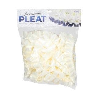 Easy Pleat Tribute Ribbon - Waterproof Poly Ribbon - Pre-Pleated Edging for Floral Tributes, Crafts & Decoration - 10m or 30m Length, 50mm Wide (Ivory, 50mm x 30m)
