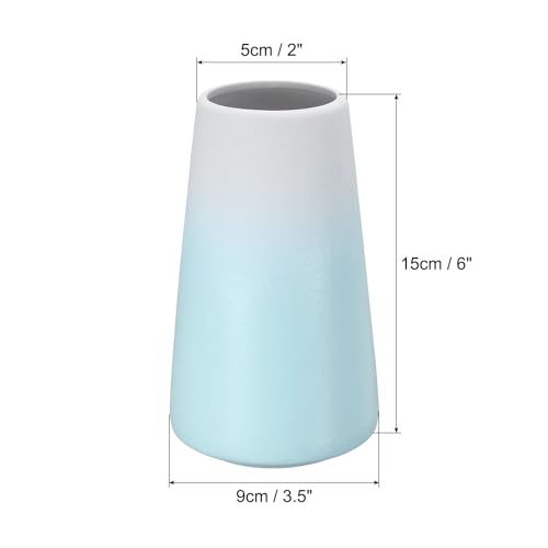 PATIKIL Flower Vase, Ceramic Vases for Flowers Minimalist Floral Vase Table Centerpieces for Fireplace Living Room Decor Gradient Blue - Image 2