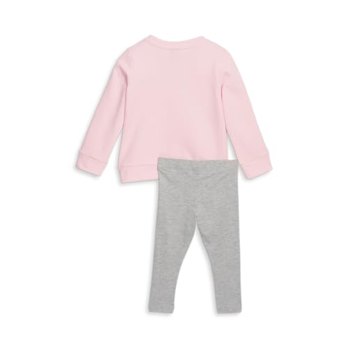 PUMA Infant Girls 2 Piece Fleece Crew Neck Sweatshirt & Leggings Set Casual Leggings Fleece - Grey, Pink2