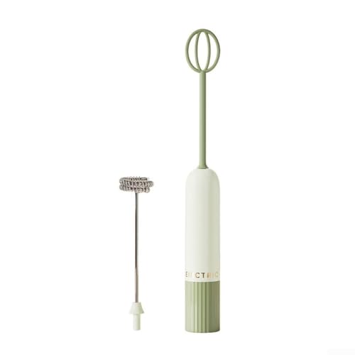 Batidora eléctrica de mano, batidor inalámbrico de 3 velocidades con accesorios dobles para hornear crema, espumar huevos, cocina, portátil, verde, marrón, rosa (verde)