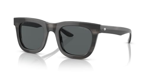 GIORGIO ARMANI Man Sunglasses Black Frame, Dark Grey Lenses, 49MM