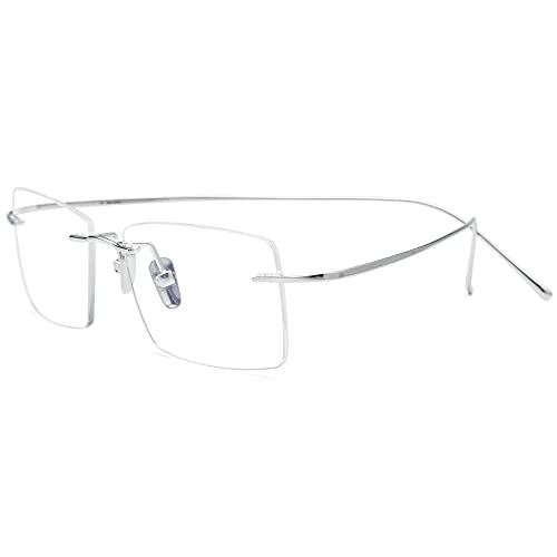 Image of FONEX Sterling Silver S800 Glasses Frame Men 2022 New Rimless Eyeglasses Optical Eyewear FS001