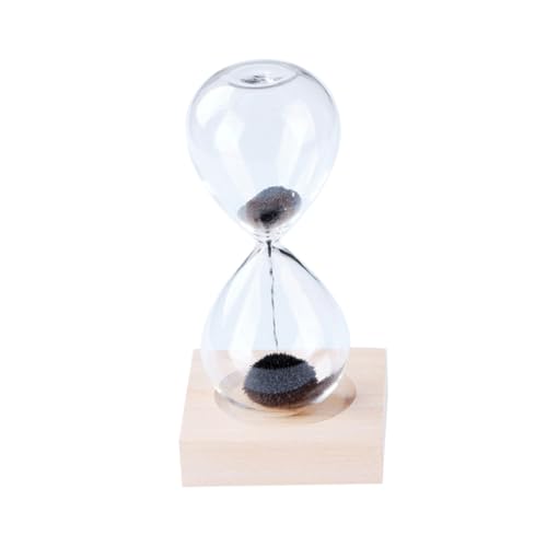 BCOATH Elegant Black Sand Hourglass Magnetic Hourglass Timer for Desktop Decor Birthday Friends