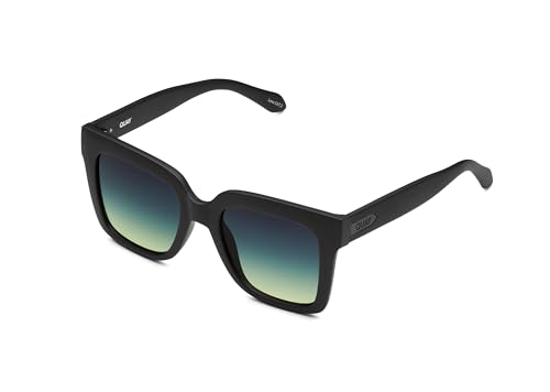 Quay - Women's Sunglasses, Polarized Square Lenses with UV Protection, Oversized Sunglasses (Icy, Matte Black Smoke Green)2