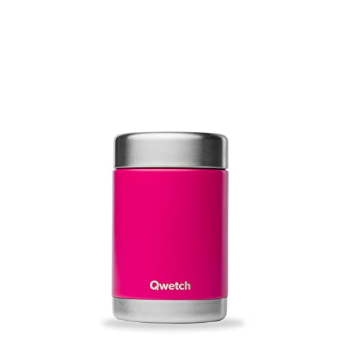 Qwetch - Boite Repas Nomade Isotherme - Boite Alimentaire Inox - 5h Chaud et 7h Froid - Sans BPA, Étanche & Reutilisable - Lunch Box pour bureau, pique-nique, randonnée - Magenta - 340ml