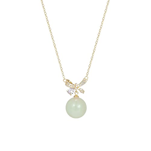 Collier Hetian Jade pour femme avec pendentif nœud de style ras de cou chic