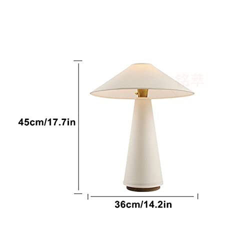 Xouvy Nightstand Lamps White Bedside Table Lamps With Cloth Lampshade Simple Table Lamp Push Button Switch Study Bedside Lamp, E14, 17.7" H #TOP1