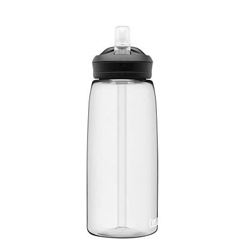 Image of CamelBak Eddy+ Water Bottle with Bite Valve Straw, Leak‑Resistant Easy‑Sip Design for Everyday Hydration, 32oz, Clear