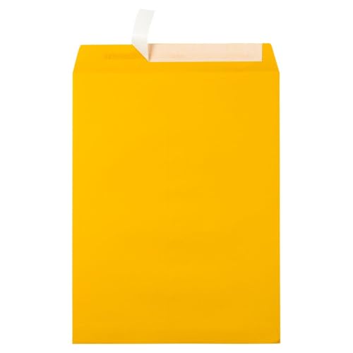 LUXPaper 10 x 13 Open End Envelopes | Peel & Press | Sunflower Yellow | 80lb. Text | 500 Qty