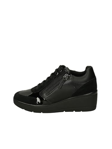 Geox Femme D Ilde C Basket, Noir, 38 EU