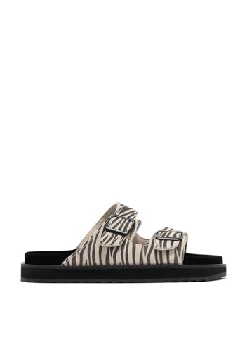 D.Franklin Sandalia Nórdica Mujer Hebilla Completa Cebra - Sandalias deportivas planas cómodas para verano - Talla (40) - Modelo Buckle