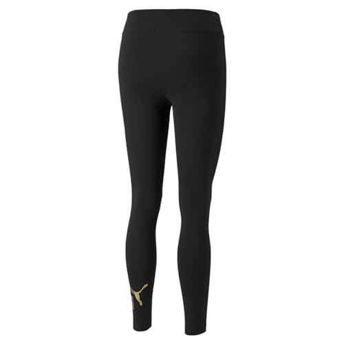 PUMA ESS+ Metallic Leggings mallas mujer con logotipo oro de algodon 4