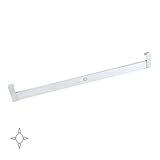 emuca - luci led per armadio o cabina armadio, asta appendiabiti con luce led 3,3w-12v dc e sensore di movimento, alluminio anodizzato opaco, l 558-708mm