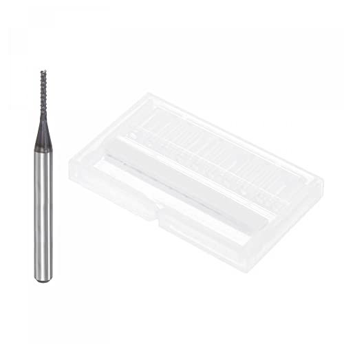 Image of uxcell End Mill CNC Router Bits, 1.1mm x 6mm 1 /8 inch Shank Diamond Film Coated Carbide Engraving Bit Milling Cutter Right Hand for PCB Plastic Fiber Wood 10pcs