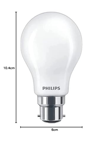 Philips LED Classic A60 Frosted Light Bulb [B22 Bayonet Cap] 40W, Warm White 2700K, Non Dimmable