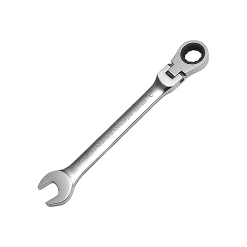 Image of WISEUP Ratchet Wrench, 12mm Flex Head Ratcheting Wrench, CR-V Anti-slip Labor-saving, 2 in1 Industrial Wrench, Mechanic Automotive Tools