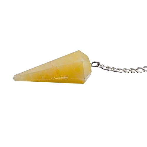 Image of Certified Yellow Aventurine Pendulum Dowsing Tool - Natural Crystal Pendulum for Spiritual Guidance - Premium Dowser Pendulum for Accurate Divination and Energy Healing - Perfect for Energy Healing and Chakra Balancing - Handcrafted with Precision and Elegance