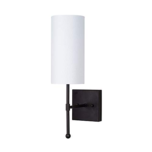 Amazon Brand – Ravenna Home Traditional Wall Sconce With Linen Shade, Led Bulb Included, 18.25"H, Dark Bronze #TOP6
