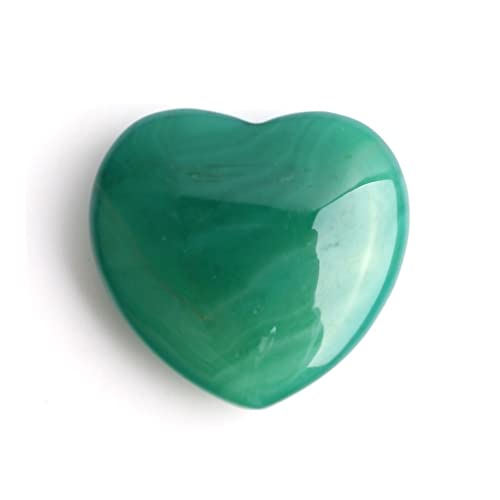 Pierre d'agate verte authentique en pendentif coeur de collection ZYFSHA