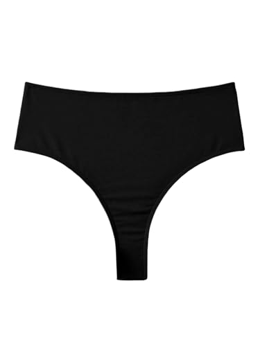 Verdusa Women's High Cut Swimwear Beach Panty Thong High Waisted Bikini Bottom