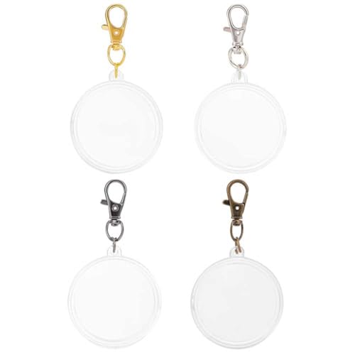 Set 4 portamonedas transparentes de plástico con llavero miniatura 1