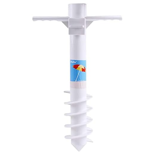 Ohuhu Beach Umbrella Sand Anchor Stand Holder with 5-Spiral Screw, One Size Fits All Beach Umbrella for Sand Heavy Duty Wind