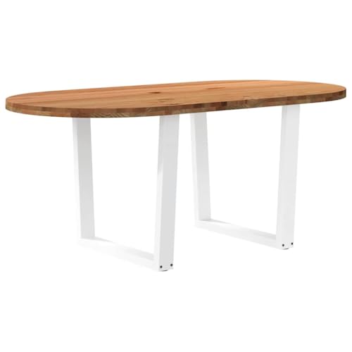 vidaXL Esstisch Hellbraun 180x90x74 cm Massivholz Eiche Oval, Küchentisch, Restauranttisch, Tisch Restaurant, Esszimmertisch, Bistrotisch