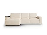 Sofá esquinero reversible con baúl de almacenamiento, convertible, ballo, 4 plazas, beige, 294 x 166 x 90