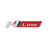 Autoaufkleber N Line Nline Abzeichen Aufkleber Frontgrill Kompatibel mit i30 2021 Sonata Elantra Veloster Kona Tucson Styling(Bright Silver3)