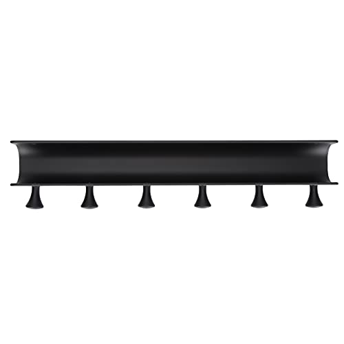 Aramox Pinces à Linge Murales, Porte-manteau en Aluminium avec 6 Crochets et étagère en Forme de U, Cintres Muraux sans Perforation pour Salle de Bain,...