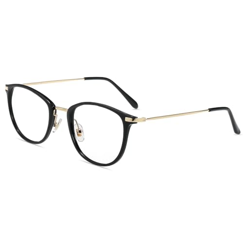 Image of Firmoo Blue Light Glasses, Vintage Overall Round Readers Lightweight Computer Eyewear Frame for Women Men