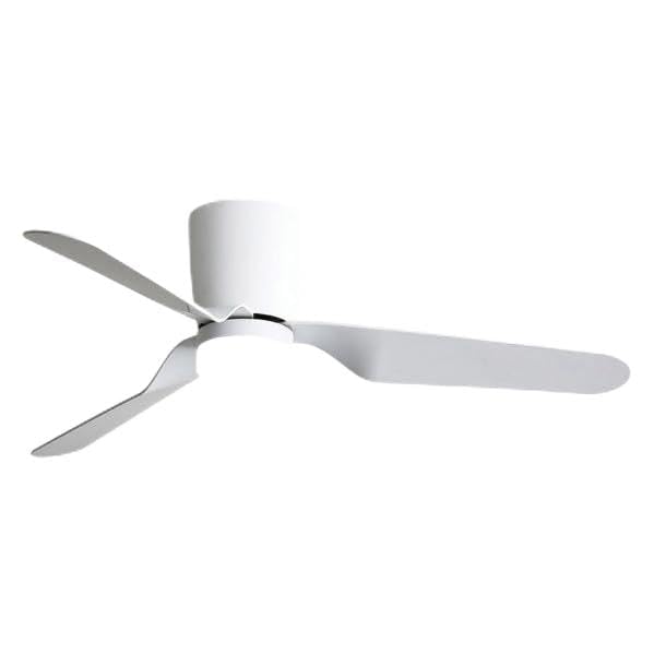 Brightium Ventilador de techo Kochi 18W DC blanco con 3 aspas, 5 velocidades y luz ajustable (3000K-6000K). Incluye control remoto, temporizador y diámetro de 132 cm, ideal para cualquier ambiente.
