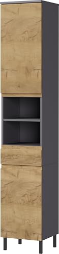 Germania Hochschrank 8241-564 GW-Salinas, in Graphit/Eiche, mit Türdämpfung, 34 x 190 x 34 cm (BxHxT) Germania Hochschrank 8241-564 GW-Salinas, in Graphit/Eiche, mit Türdämpfung, 34 x 190 x 34 cm (BxHxT)